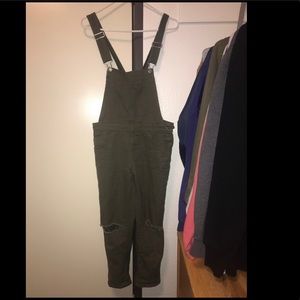 Adult small green overalls